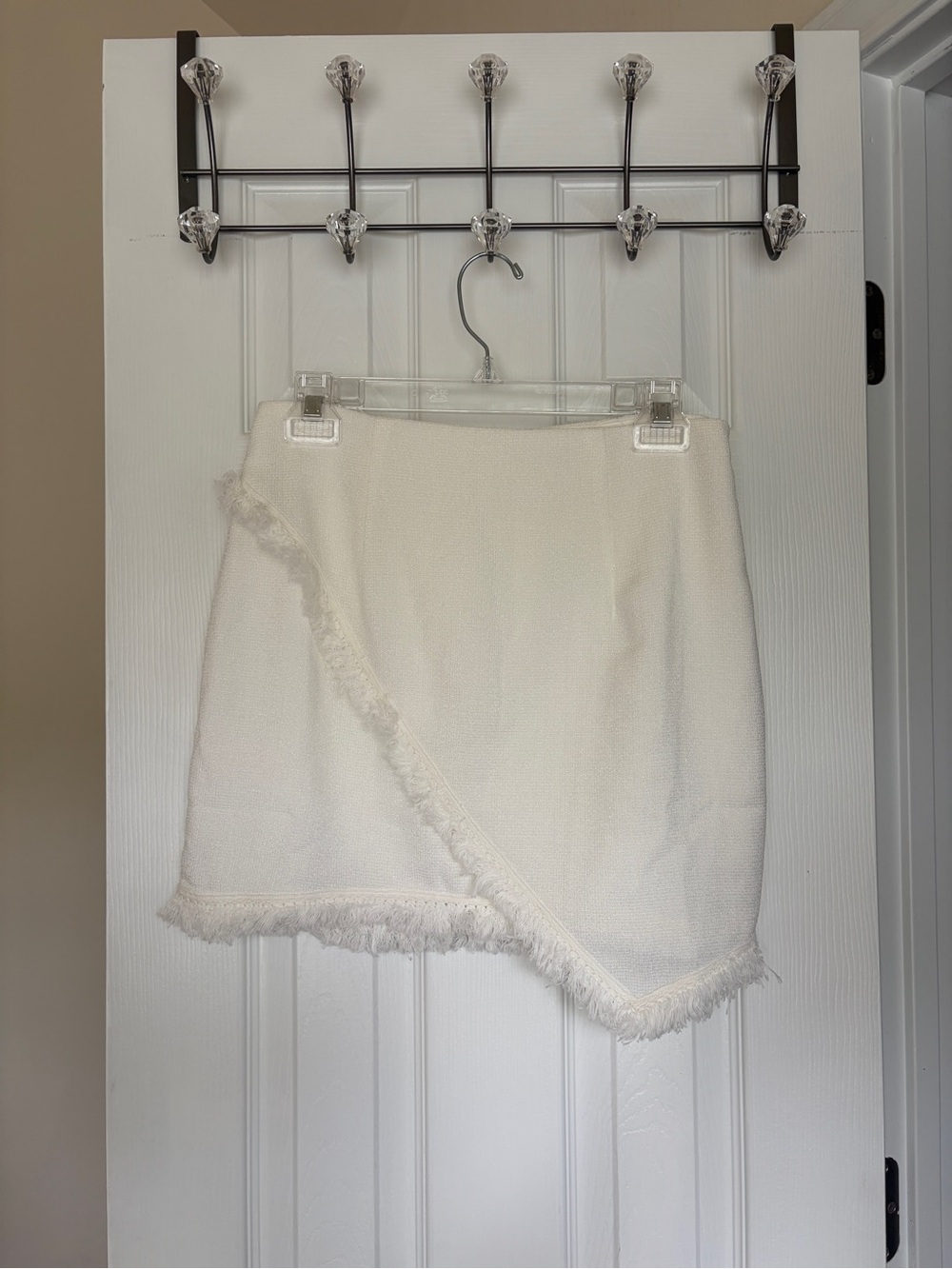 Superdown White Fringe Mini Skirt Wrap Skirt Medium